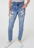 Izabel London Blue Star Patchwork Detail Skinny Jeans - 12 Image 4