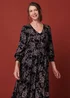 Izabel London Navy Floral Lace Long Sleeve Maxi Dress - 12 Image 3