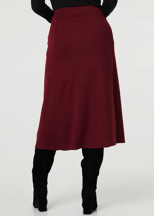 Izabel London Red Buttoned High Waist A-Line Midi Skirt - 16 Image 3