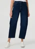 Izabel London Blue High Waist Cropped Barrel Leg Jeans - 10 Image 4