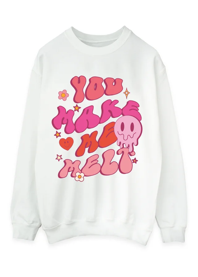 Brands In Valentine's Day Make Me Melt White Graphic Sweatshirt