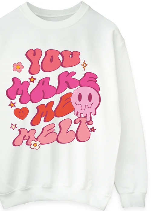 Brands In Valentine's Day Make Me Melt White Graphic Sweatshirt - Small Image 2