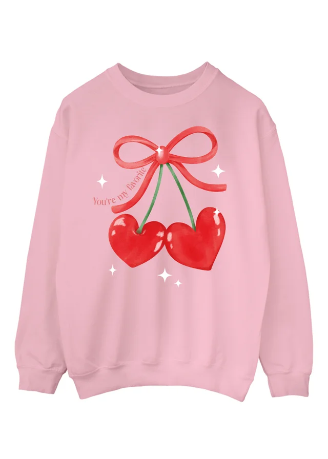 Brands In Cherry You Are My Fave Pink Graphic Sweatshirt