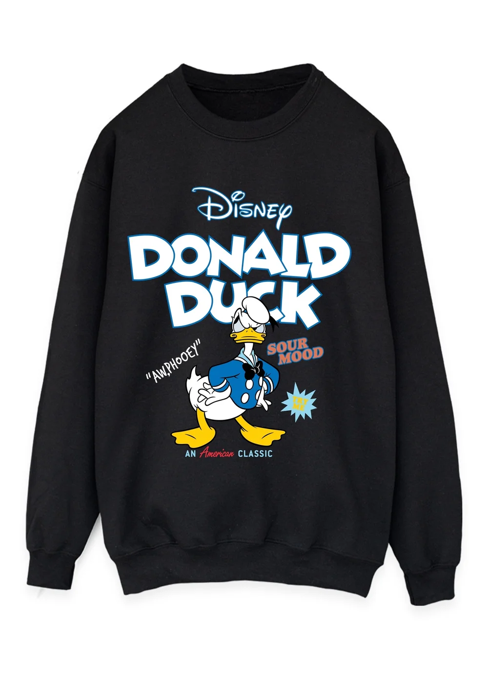 Spiral Galaxy Disney Donald Duck Icons Black Graphic Sweatshirt - 3XL Image 1