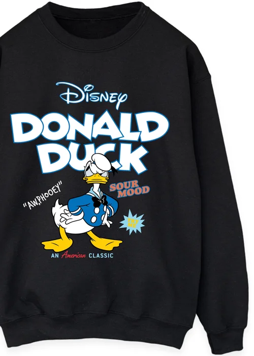 Spiral Galaxy Disney Donald Duck Icons Black Graphic Sweatshirt - 3XL Image 2