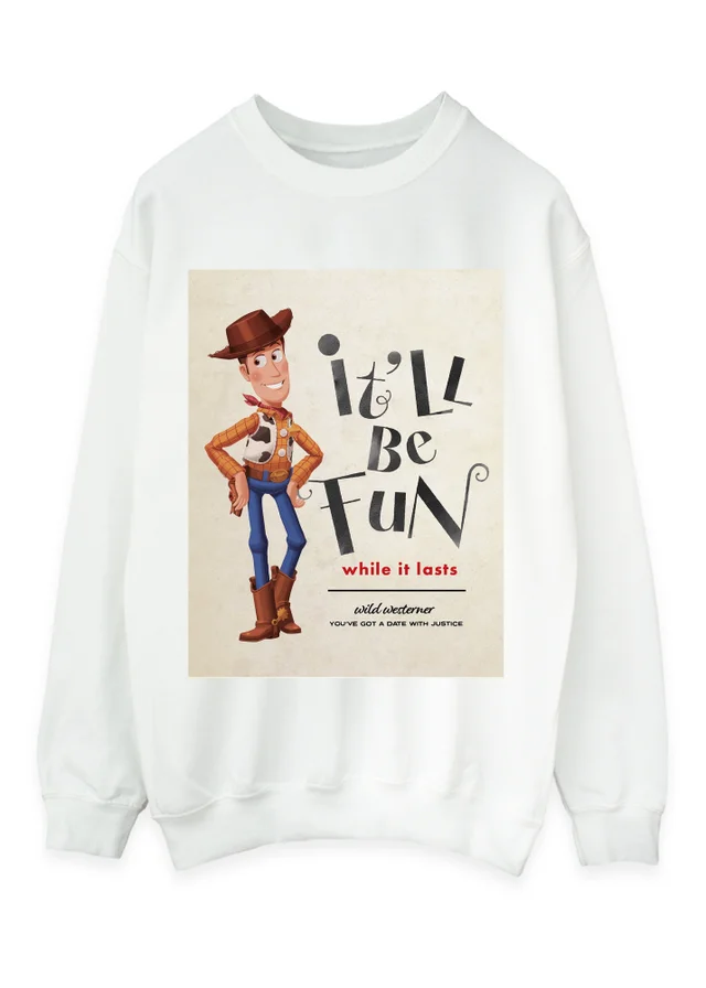 Spiral Galaxy Disney Toy Story Fun White Graphic Sweatshirt