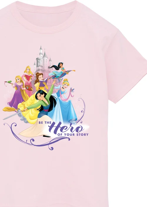 Disney Princess Hero Girls Pink Graphic T-Shirt (3-13 Years) - Age 3-4 Years Image 2