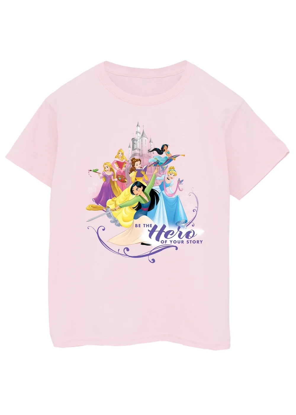 Disney Princess Hero Girls Pink Graphic T-Shirt (3-13 Years) - Age 3-4 Years Image 1