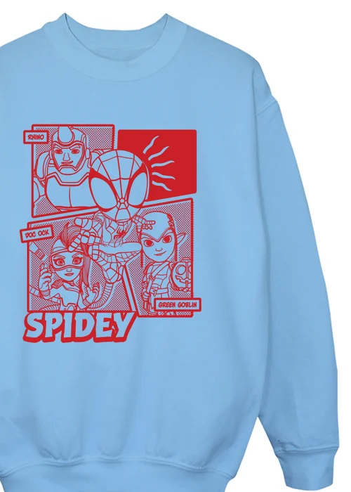 Ada & Ted Marvel Spider-Man Spidey Comic Boys Baby Blue Graphic Sweatshirt (3-13 Years) - Age 12-13 Years Image 2