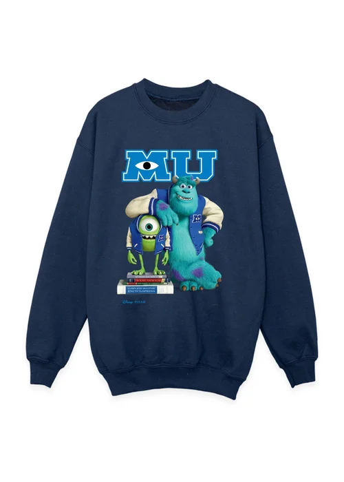 Ada & Ted Disney Monsters Inc Book Day Boys Navy Blue Graphic Sweatshirt (3-13 Years) - Age 7-8 Years Image 1