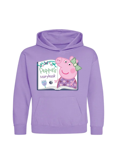 Peppa Pig Storybook Girls Lavender Graphic Hoodie (3-13 Years) - Age 5-6 Years Image 1