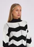 Gini London Cream Wave Knit Oversized Jumper - Small/Medium Image 4