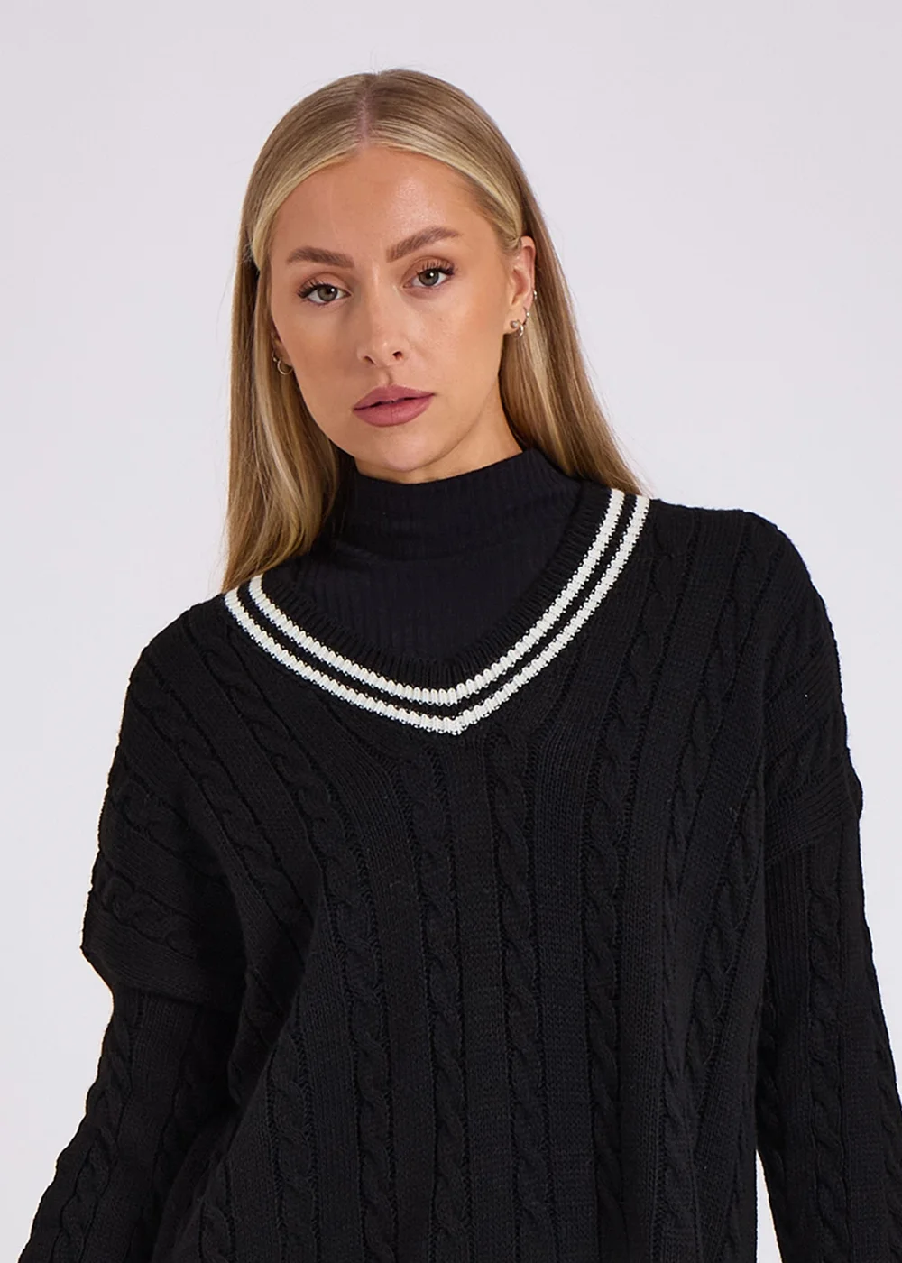 Gini London Stripe Sports Cricket Oversized Jumper - S/M Image 3