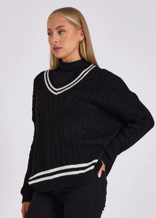 Gini London Stripe Sports Cricket Oversized Jumper - S/M Image 4