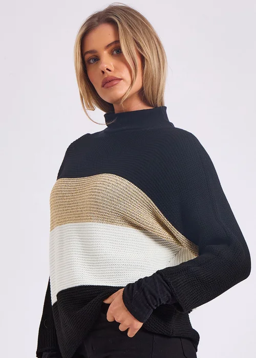 Gini London Stripe Knit slash Neck Oversized Jumper - L/XL Image 4