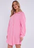 Gini London Pink Cotton Textured Oversized Long Shirt - M/L Image 4