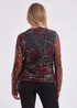 Gini London Burgundy Mesh Printed Ruched Front Top - S/M Image 2