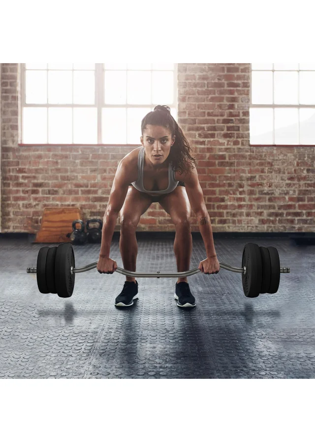 SPORTNOW 25kg Adjustable Barbell Weights Set for Home Gym Strength Training