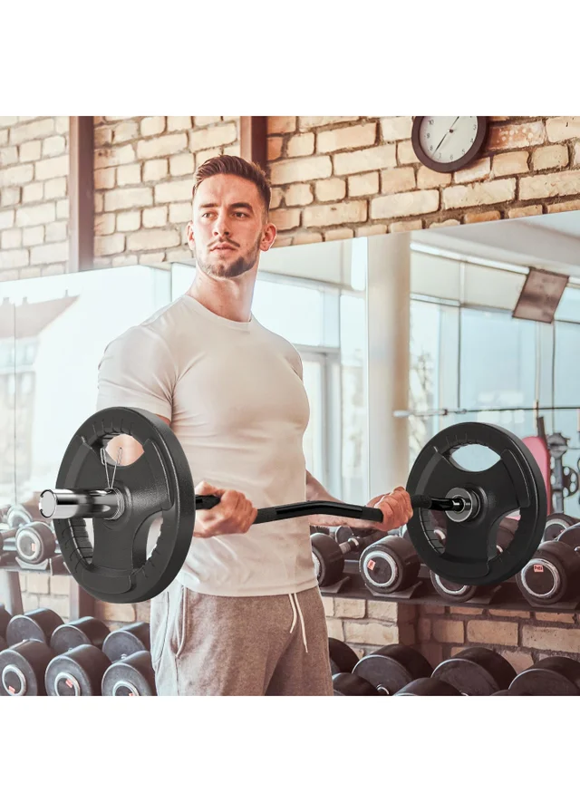 SPORTNOW 120cm EZ Curl Bar, Olympic Barbell Bar for 5cm Weight Plates, 8kg