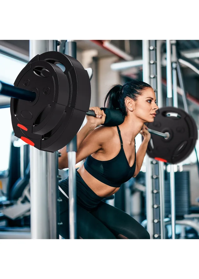 SPORTNOW Olympic Weight Plates Set for Home Gym Black