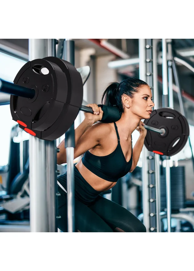 SPORTNOW Olympic Weight Plates Set for Home Gym Black
