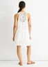 Gini London White Crochet Panel Double Layer Cotton Mini Dress - L/XL Image 2