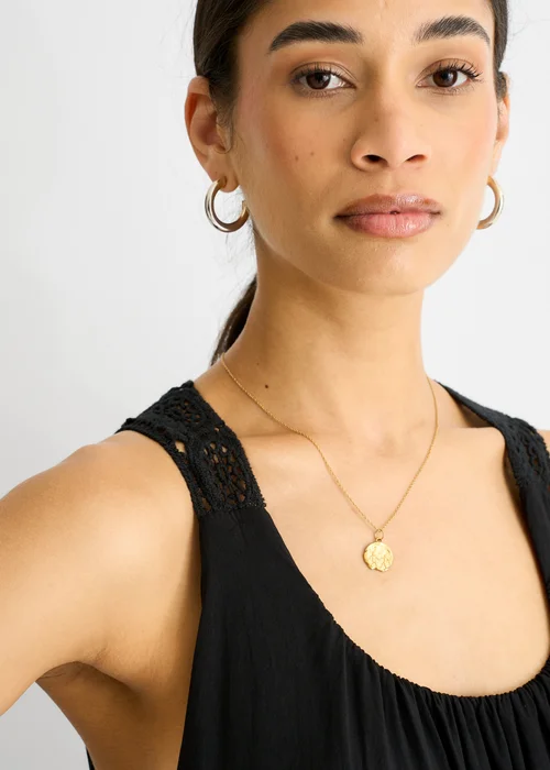 Gini London Black Crochet Panel Double Layer Cotton Mini Dress - M/L Image 3