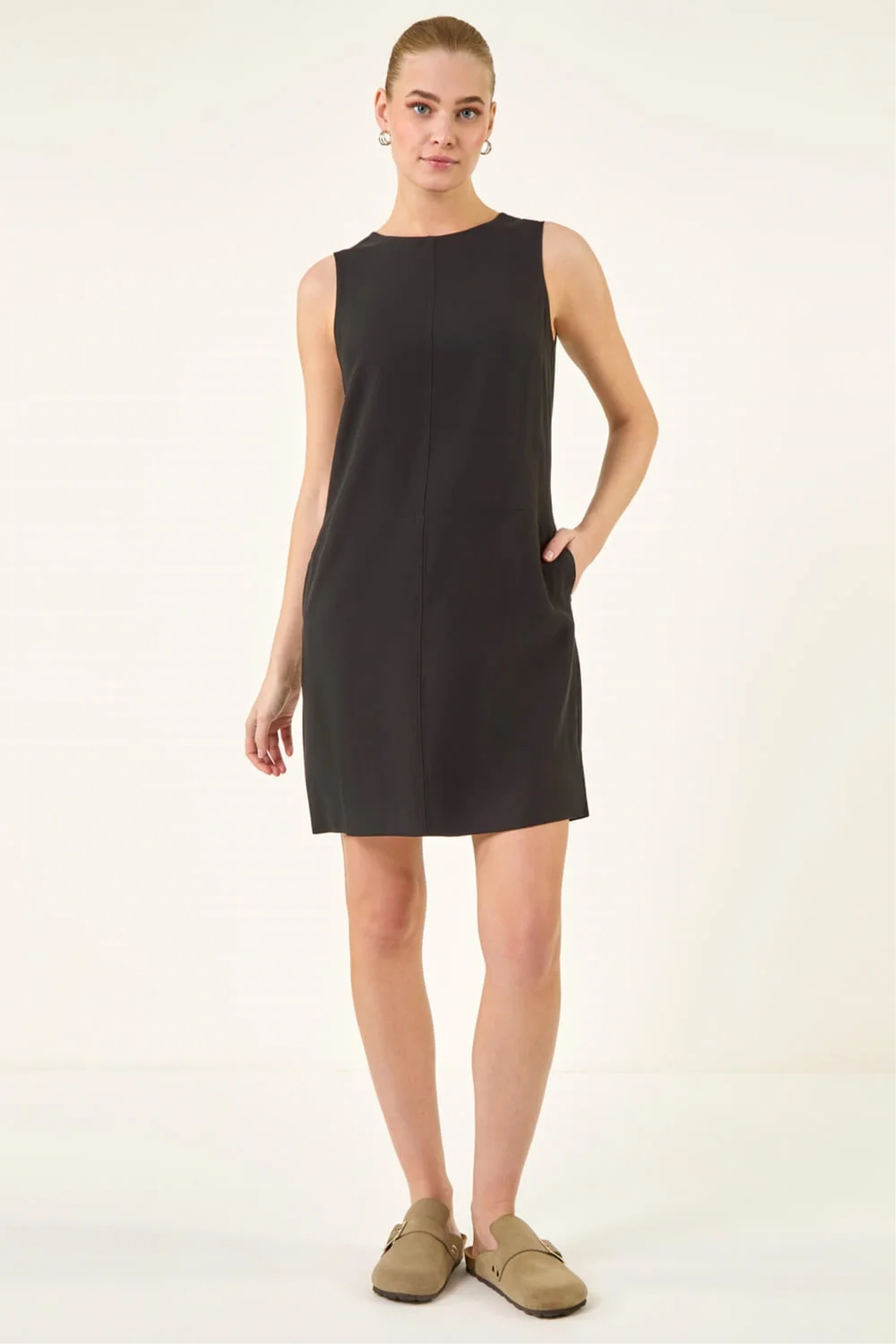 Roman Black Seam Detail Pocket Shift Dress - 12 Image 1