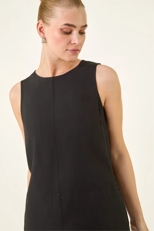 Roman Black Seam Detail Pocket Shift Dress - 12 Image 4
