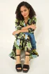 Roman Green Floral Tiered Button Midi Dress - 20 Image 2