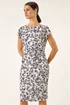 Roman White Heart Print Lace Stretch Dress - Size 14 Image 1