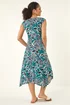 Roman Emerald Leaf Print Hanky Hem Maxi Dress - 16 Image 3