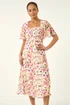 Roman Ivory Petite Floral Midi Dress - 8 Image 4