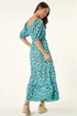 Roman Blue Petite Printed Puff Sleeve Dress - 18 Image 3