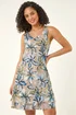 Roman Light Grey Floral Print Double Layer Dress - 14 Image 2