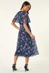 Roman Navy Petite Floral Midi Dress - 16 Image 3