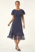 Roman Navy Petite Spot Frill Hem Dress - 12 Image 3