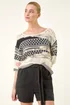 Roman Black Textured Abstract Knit Jumper - 12 Image 4
