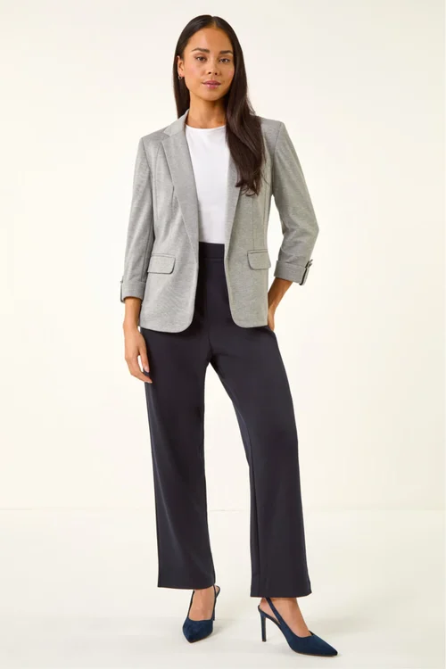Roman Grey Petite Pocket Ponte Blazer - 16 Image 2