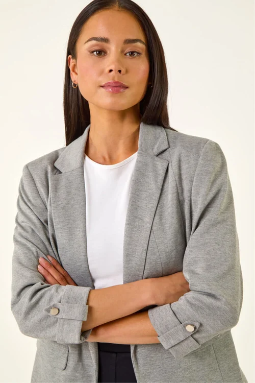 Roman Grey Petite Pocket Ponte Blazer - 16 Image 4
