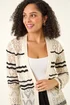 Roman Ivory Wave Stripe Longline Knit Cardigan - 16 Image 4