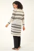 Roman Ivory Wave Stripe Longline Knit Cardigan - 16 Image 3