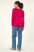 Roman Cerise V-Neck Scallop Hem Knit Jumper - 14 Image 3