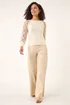 Roman Ivory Crochet Sleeve Knit Jumper - Size 16 Image 2