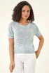 Roman Light Blue Sequin Knitted Top - 14 Image 4