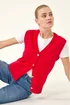 Roman Red Shell Button Front Knit Vest - 10 Image 1