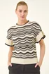 Roman Ivory Stripe Wave Frill Knit Top - Size 20 Image 4