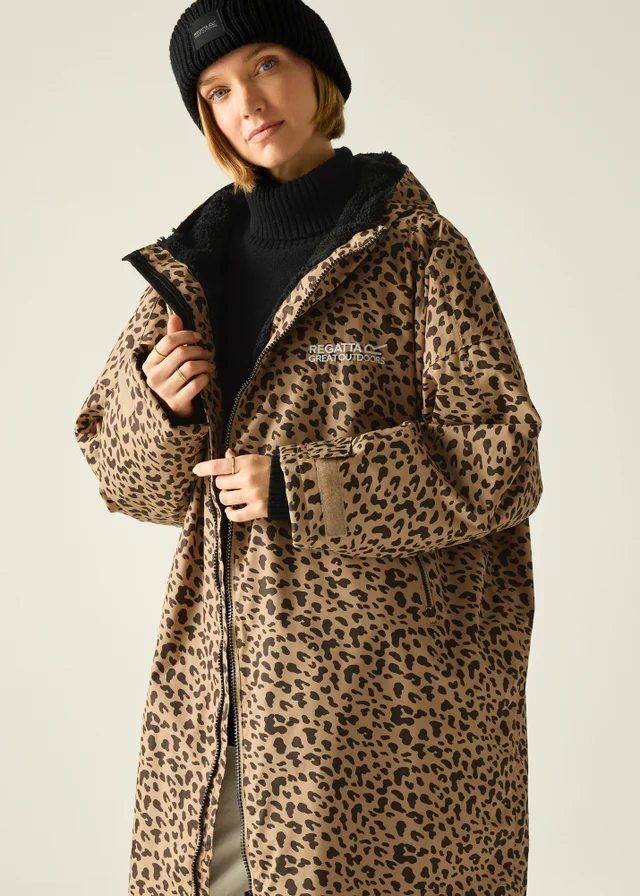 Regatta Abstract Leopard Spot Adult Waterproof Robe with Hydrafort Technology