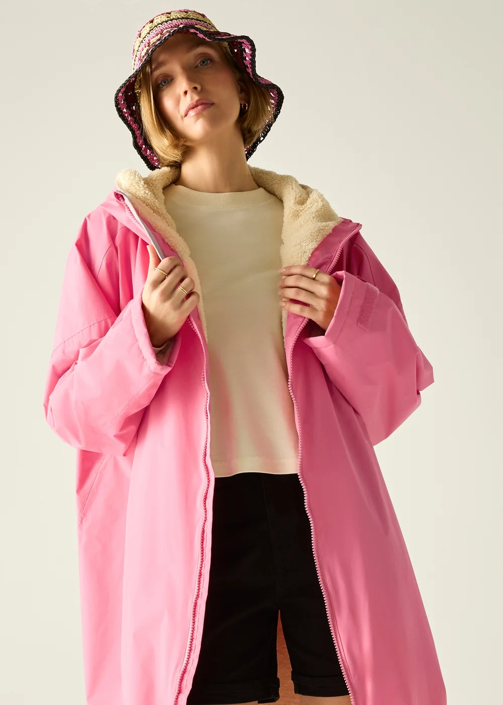 Regatta Pink Lemonade Adult Waterproof Robe with Hydrafort Technology - Large/Extra Large Image 1