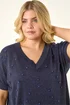 Roman Navy C Floral Pearl Top - 16 Image 1
